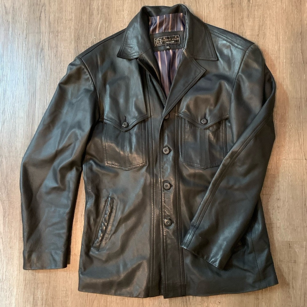 Etoile Cuir Veritable Leather Jacket Womens XL